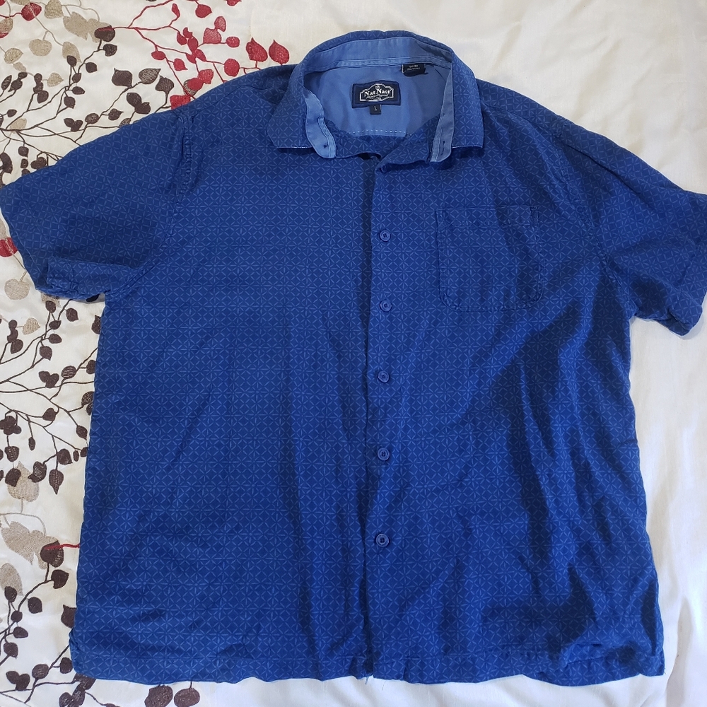 Nat Nast Men's Button-up Short Sleeve Shirt Size Large